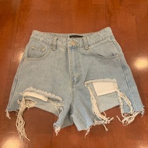 Denim Shorts Distressed